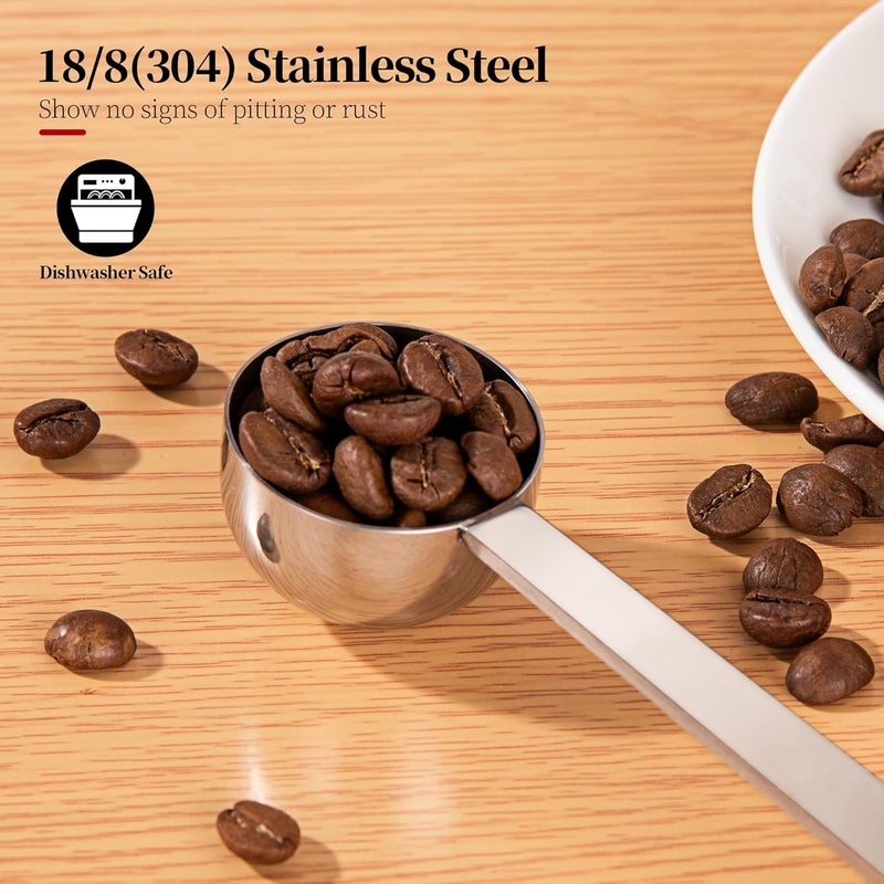 Luxiwise Long Handle Coffee Scoop, 18/8 Stainless Steel Food Grade Measuring Spoon for Coffee Beans Powders Sugar, 9.9in Long Metal Scoop Tablespoon for Easy Container Reach (1tbsp/ 15ml) - Image 3